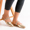 Rose Gold Party Wear Flat Mules For Women 2371