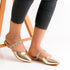 Rose Gold Party Wear Flat Mules For Women 2371