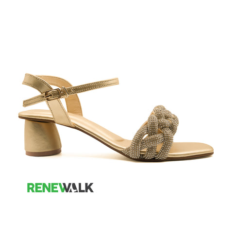 Party Wear Golden Fancy Sandal Renewalk 4521