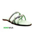 Green Crystal Multi Strap Flat Sandal For Women 2332