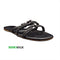 Black Twin Straps Knotted Flat Sandal For Women 2329