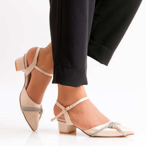 Navy Blue Fancy Casual Heels 4525 Sandals for Women