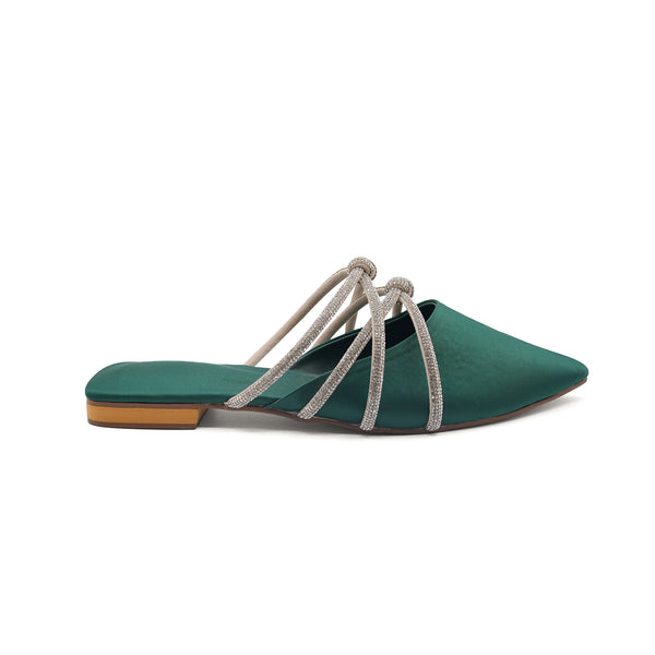 Green Elegant Mules For Womens 2386