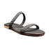 Black Twin Braided Strap Flat Sandal For Women 2321