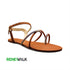 Beige Ankle Strap Toe Ring Flat Sandal For Women 2327