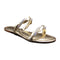 Gold Twisted Double Strap Flat Sandal For Women 2323