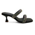 Black Crystal Double-Strap Heel 4534 Sandal For Women