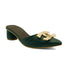 Green Block Heel Mule For Women 4529