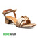 Chain Buckle Gold Ankle Strap Block Heel Sandal For Women 4509