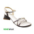 Twisted Rhinestone Block Heel Grey Sandal For Women 4506