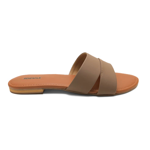 Brown Casual Flat Slipper 23112 For Women
