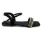 Black Fancy Ankle Strap Flat Sandal 2349 For Women