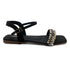 Black Fancy Ankle Strap Flat Sandal 2349 For Women