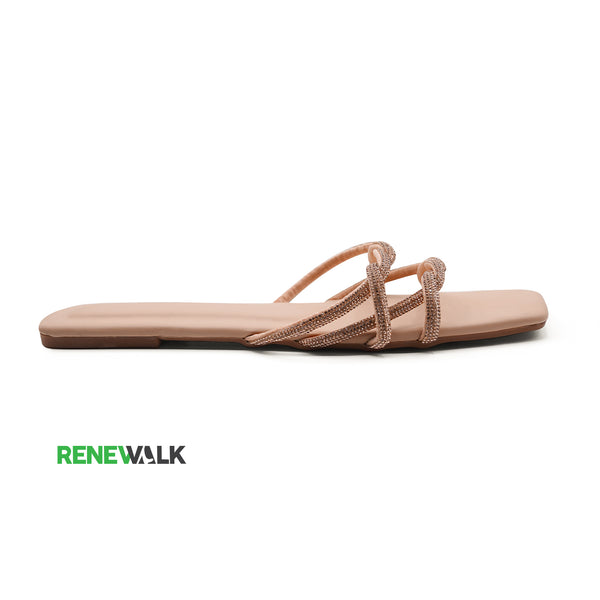 Beige Non Slip Flat For Womens 23104