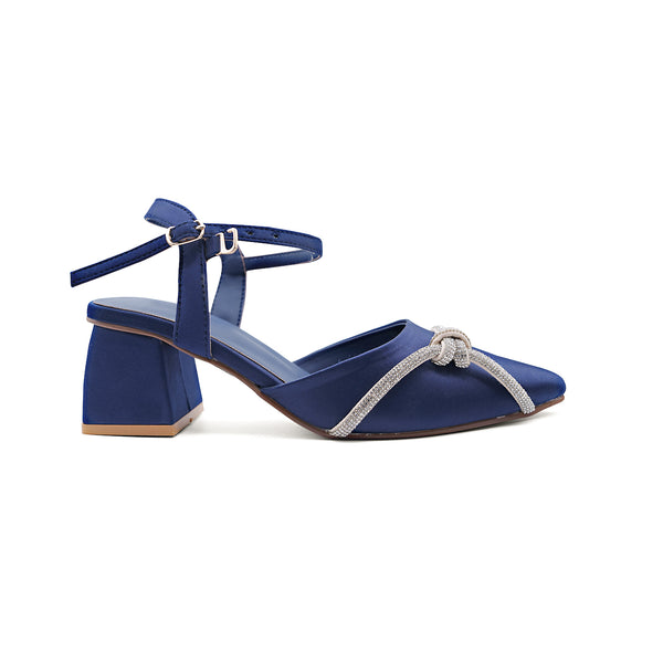 Navy Blue Fancy Casual Heels 4525 Sandals for Women
