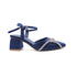 Navy Blue Fancy Casual Heels 4525 Sandals for Women