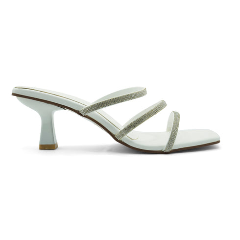 Gold And White Wedding Heel Sandal 4530 For Women