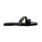 Black Crystal Cross Strap Flat Slipper 2341 For Women