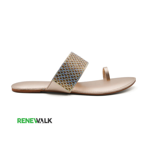 Golden Mesh Womens Flat 23106