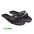 Black Twin Straps Knotted Flat Sandal For Women 2329