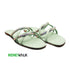 Green Crystal Multi Strap Flat Sandal For Women 2332