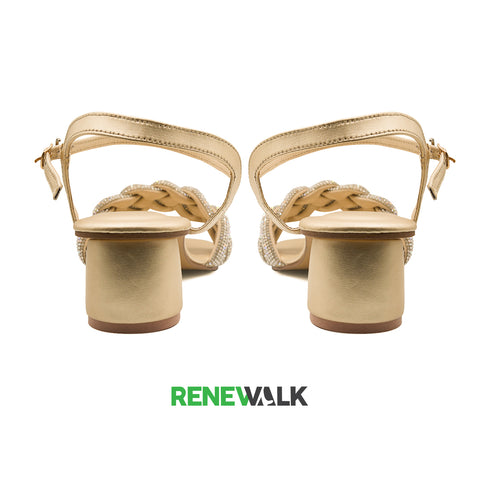 Party Wear Golden Fancy Sandal Renewalk 4521