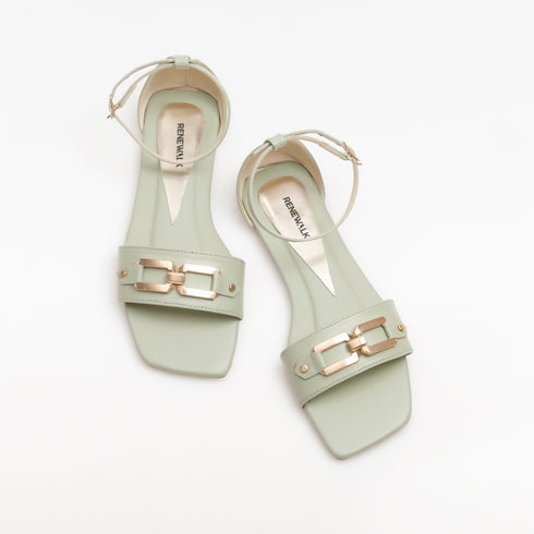 Light Green Flat Buckle For Womens Party Wear 2313