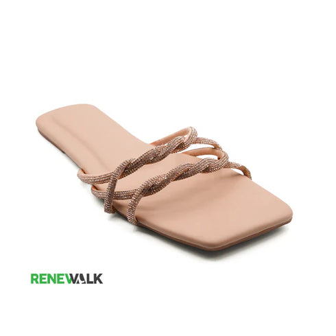 Beige Non Slip Flat For Womens 23104