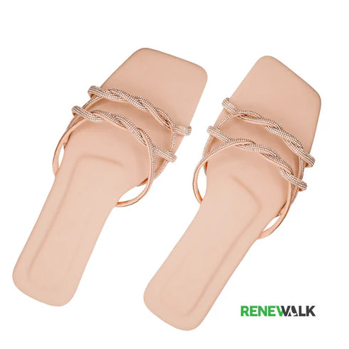 Beige Non Slip Flat For Womens 23104