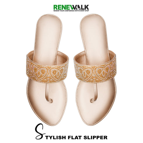 Golden Mesh Flat 23105 For Women