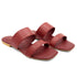 Maroon Metallic Croc-Flat Slipper 2342 For Women