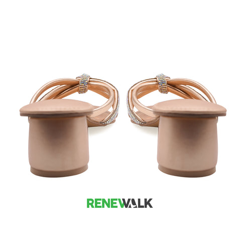 Rose Gold Fancy Partywear Sandal For Womens Renewalk 4518