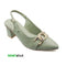 Light Green Chain Buckle-Block Heel Mule For Women 4507