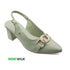 Light Green Chain Buckle-Block Heel Mule For Women 4507