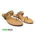 Beige Open Toe Ring Flat Sandal For Women 2325