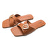 Brown Buckle Flat Sandal 2367 For Women