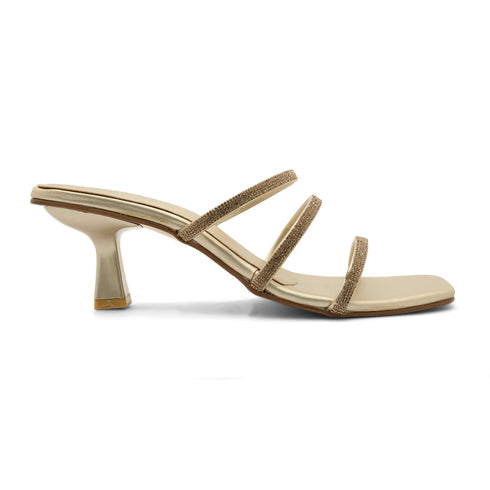 Gold And White Wedding Heel Sandal 4530 For Women