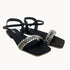 Black Fancy Ankle Strap Flat Sandal 2349 For Women