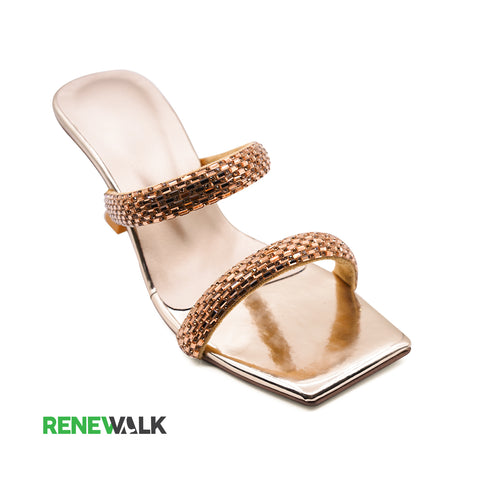 Golden Stylish Sandal For Womens 4531