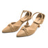 Beige Bow Ankle Strap Mule 4517 Sandal For Women