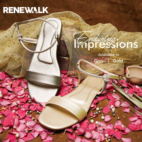 Gold Soft Casual Flat For Girl Renewalk 2380