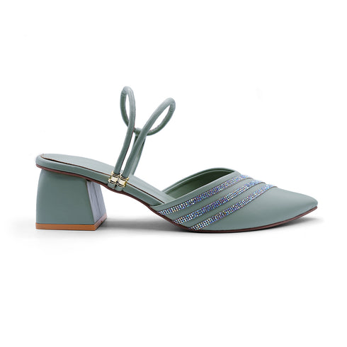 Ice Blue Fancy Mules Renewalk 4516 Mule | Heels for Women