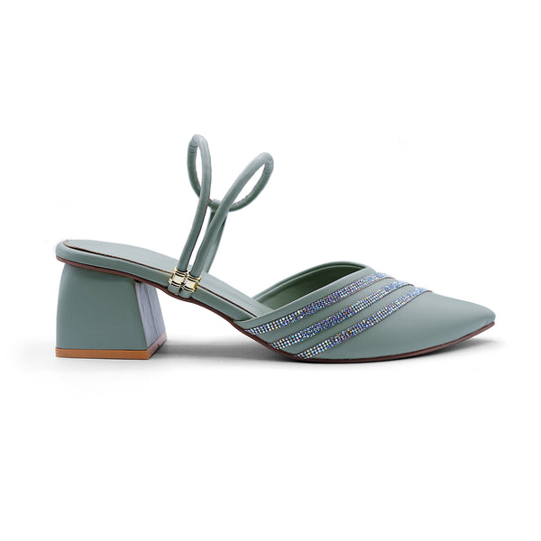 Ice Blue Fancy Mules Renewalk 4516 Mule | Heels for Women