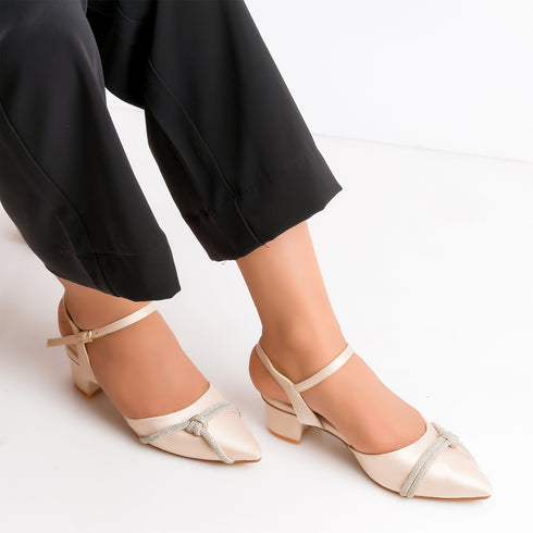 Navy Blue Fancy Casual Heels 4525 Sandals for Women