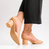 Bronze Casual Ankle Strap Block Heel Mule For Women 4514