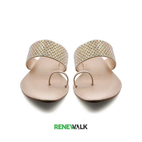 Golden Mesh Womens Flat 23106