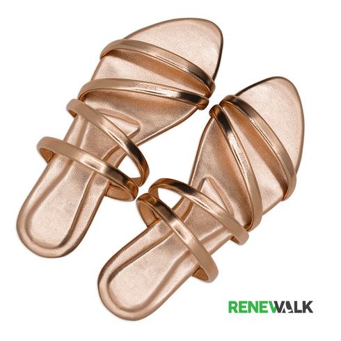 Rose Gold Casual Flat For Womens 23103