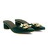 Green Block Heel Mule For Women 4529