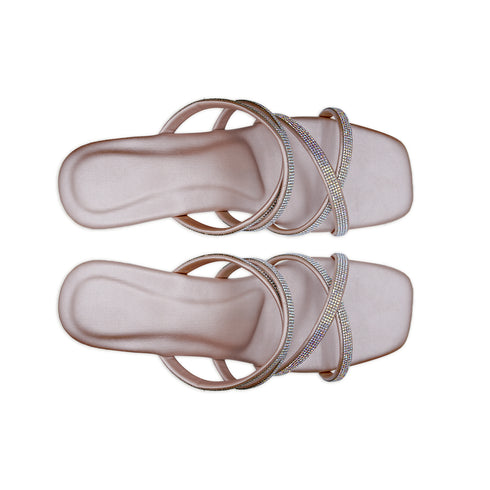 Elegant Rose Gold Fancy Sandal For Women Renewalk 4522