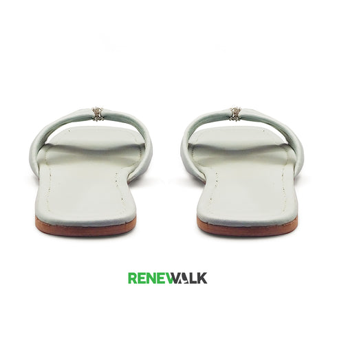 Green Open-Toe Flat Sandal For Women 2364